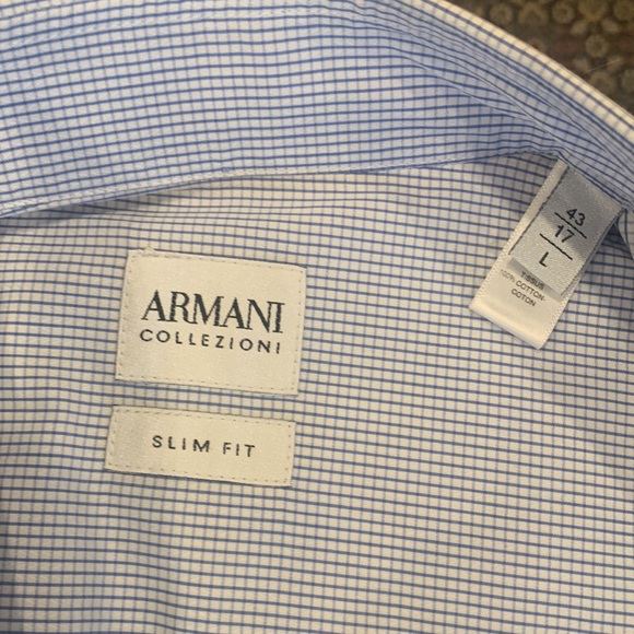 ARMANI COLLEZIONI SLIM FIT DRESS SHIRT (SIZE 17) - Picture 2 of 5